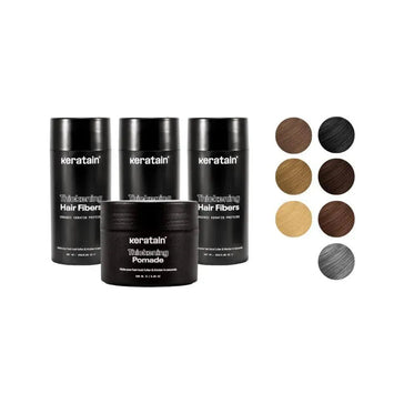 3x fibras capilares Keratain + pomada Keratain gratuita 3x Keratain hair fibers + free Keratain pomade - Hairgivers