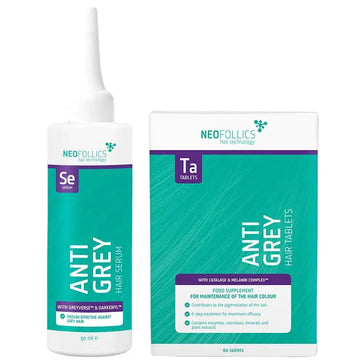 Embalagem combinada Neofollics soro anti-acinzentado + comprimidos Neofollics anti-grey serum + tablets combination pack - Hairgivers