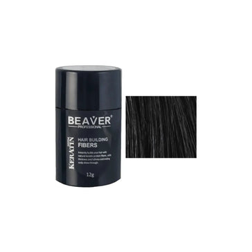 Queratina Beaver - Fibras de construção do cabelo - Preto (12 gr) Beaver keratin hair building fibers - Black (12 gr) - Hairgivers