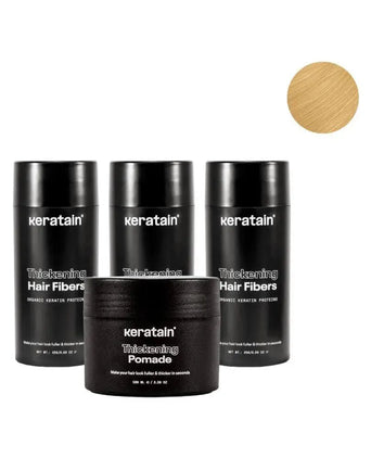 3x Keratain hair fibers + free Keratain pomade – Blonde (25 gr) - Hairgivers