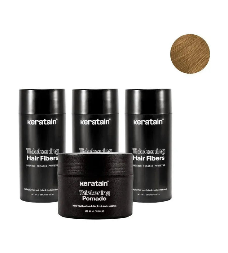 3x Keratain hair fibers + free Keratain pomade – Dark blonde (25 gr) - Hairgivers