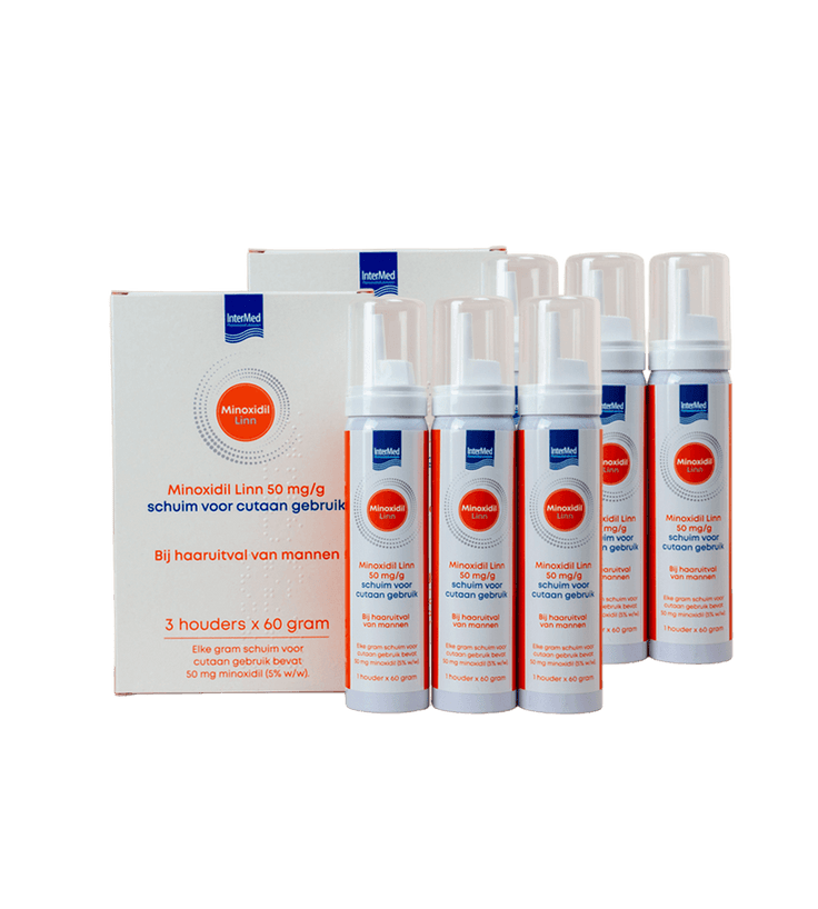 Linn Minoxidil 5% espuma pacote de 6 (6x60 gr)