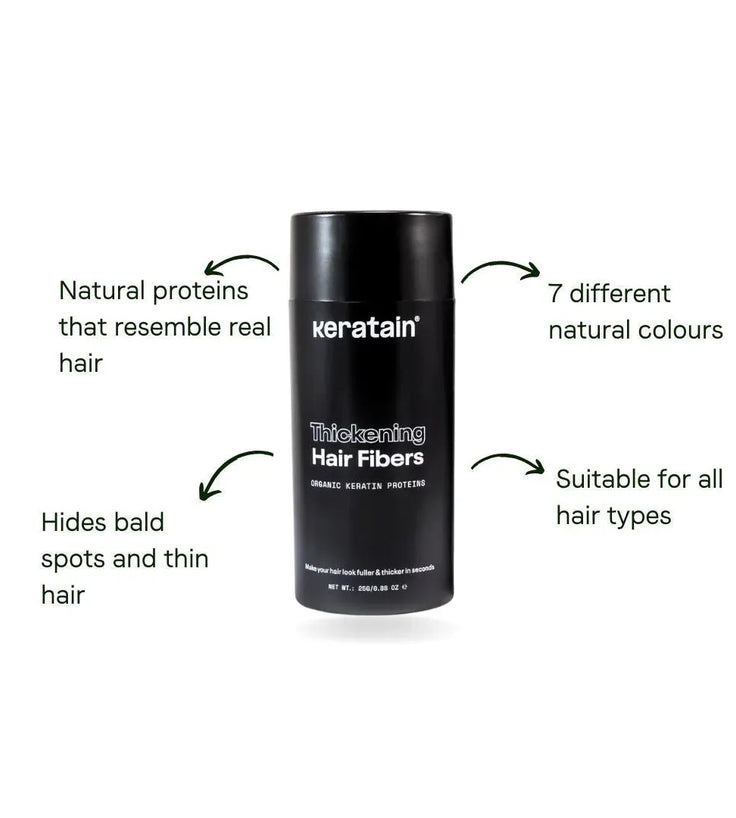 Keratain hair fibers – Black (25 gr) - Hairgivers