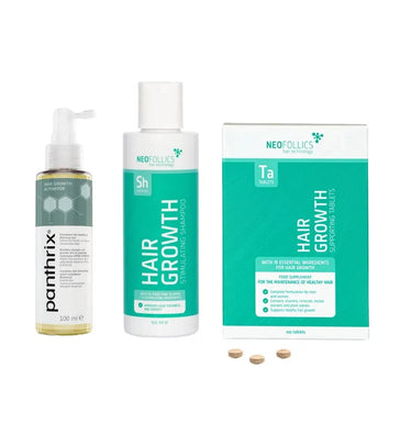 Panthrix hårvækstserum + Neofollics shampoo & tabletter