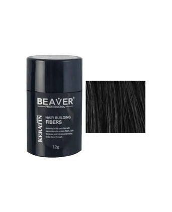 Beaver keratin hair building fibers - Black (12 gr) - Hairgivers