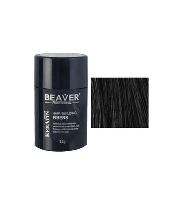 Beaver keratin hair building fibers - Black (12 gr) - Hairgivers