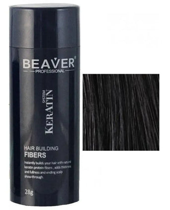Beaver keratin hair building fibers - Black (28 gr) - Hairgivers