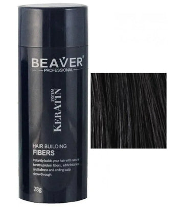 Beaver keratin hair building fibers - Black (28 gr) - Hairgivers