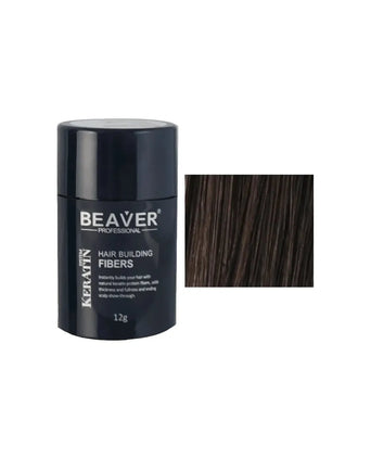 Beaver keratin hair building fibers - Dark brown (12 gr) - Hairgivers