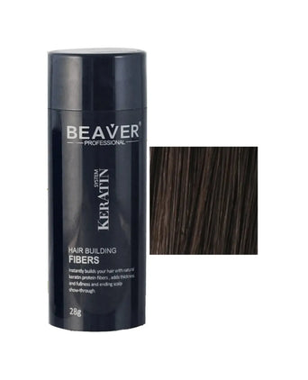Beaver keratin hair building fibers - Dark brown (28 gr) - Hairgivers