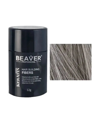 Beaver keratin hair building fibers - Grey (12 gr) - Hairgivers