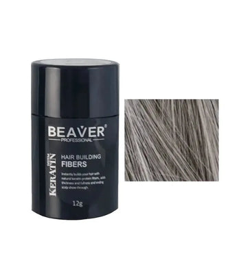 Beaver keratin hair building fibers - Grey (12 gr) - Hairgivers