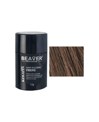 Beaver keratin hair building fibers - Medium brown (12 gr) - Hairgivers