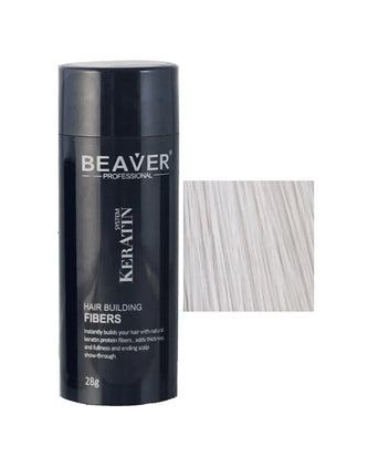Beaver keratin hair building fibers - White (28 gr) - Hairgivers